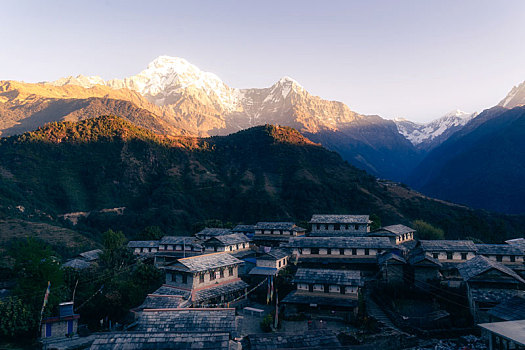 尼泊尔安娜普尔那峰甘杜克山间村落