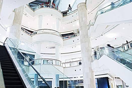 购物中心,中心,大厅,扶梯