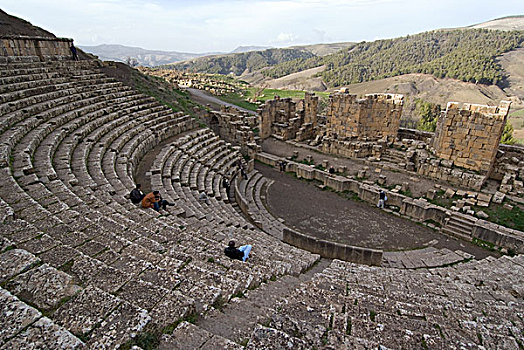 剧院,罗马人,场所,杰米拉,阿尔及利亚,非洲西北部