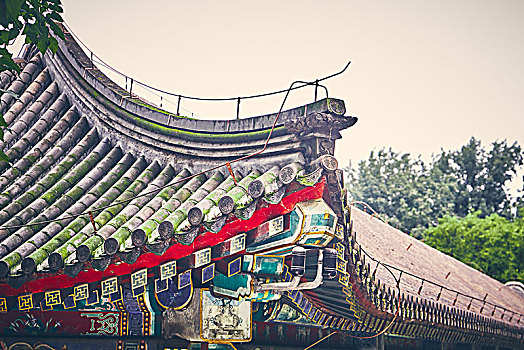 北京颐和园的房脊