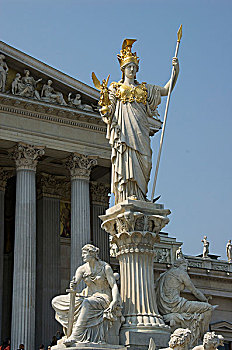 欧洲,奥地利,维也纳,特写,雕塑,喷泉,奥地利人,国会大厦