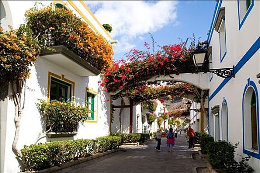 小巷,老城,波多黎各,大卡纳利岛,加纳利群岛,西班牙