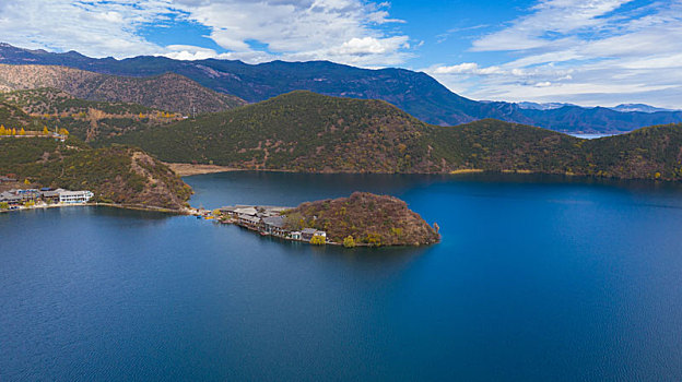 云南丽江泸沽湖风光里格半岛