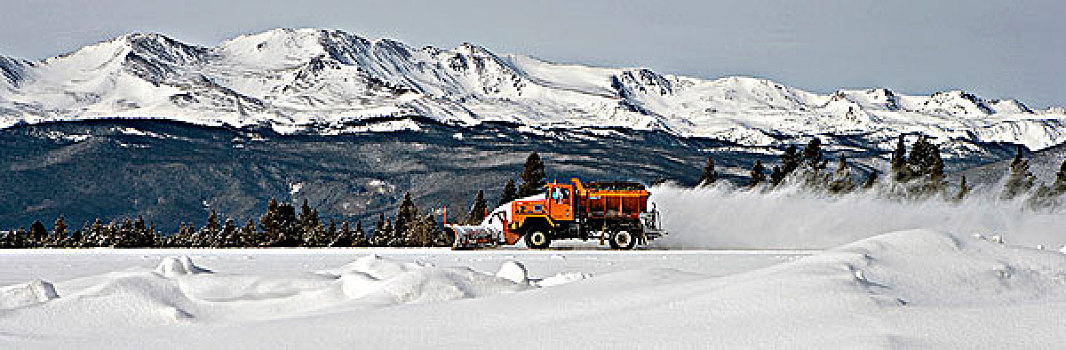 雪犁,清理,道路