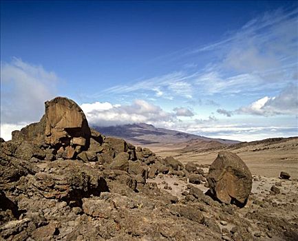 小路,乞力马扎罗山,乞力马扎罗山国家公园,火山岩,石头,层状火山,坦桑尼亚,东非