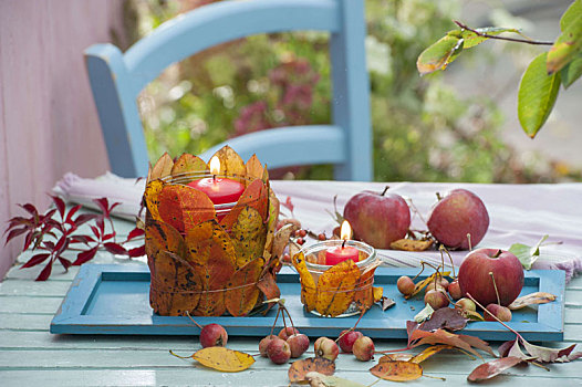 秋天,桌饰,苹果