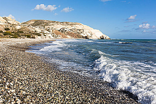 海浪,圆石滩,帕福斯,塞浦路斯