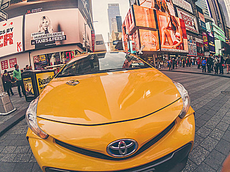 黄色出租车,曼哈顿,街道,纽约
