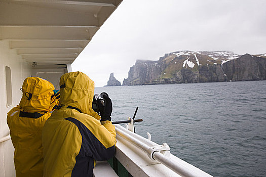 人,甲板,船,熊,岛屿,斯瓦尔巴特群岛,挪威