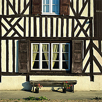 半木结构,诺曼底,法国,欧洲