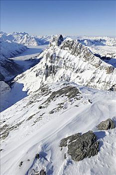山,伯尔尼阿尔卑斯山,艾格尔峰,少女峰,远景,瑞士,欧洲