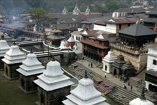 印度人,庙宇,火葬,设施,帕苏帕蒂纳特寺,加德满都,尼泊尔,亚洲