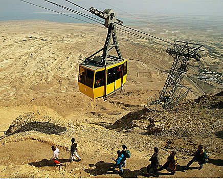 缆车,远足者,荒芜,以色列