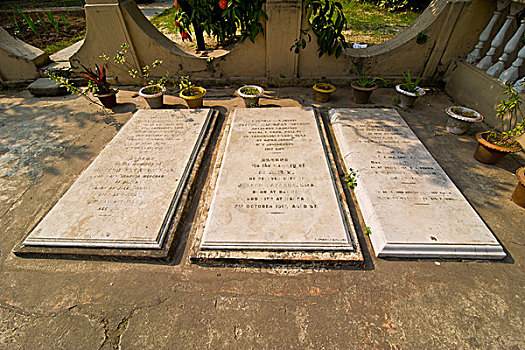 墓地,石头,院子,亚美尼亚,教堂,达卡,孟加拉,亚洲