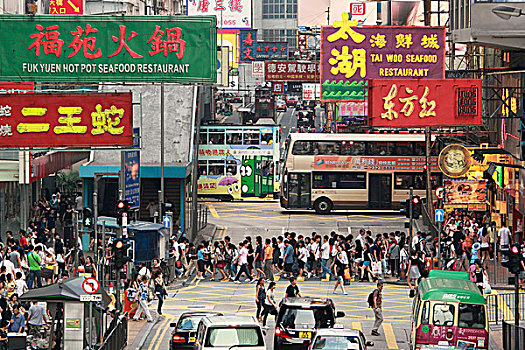 交通,街道,铜锣湾,香港