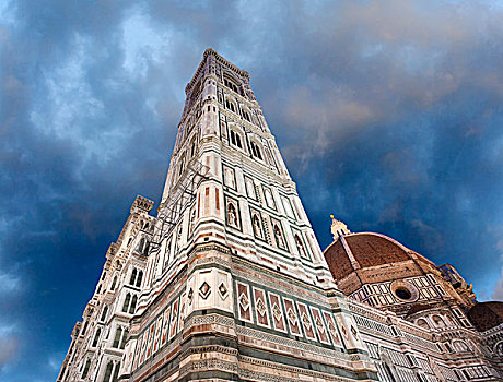 欧洲,意大利,佛罗伦萨,钟楼,靠近,画廊