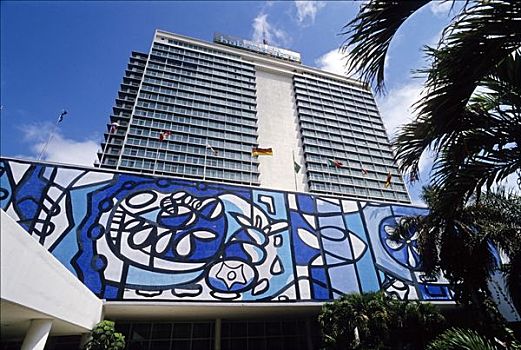 酒店,瓷砖,描绘,哈瓦那,古巴,加勒比海