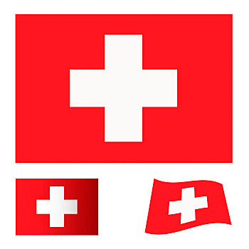 红色,旗帜,背景,白色,瑞士,象征