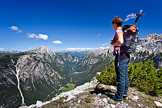 登山者,风景,蒙特卡罗,钢琴,阿尔泰,山谷,背影,白云岩,南蒂罗尔,意大利,欧洲