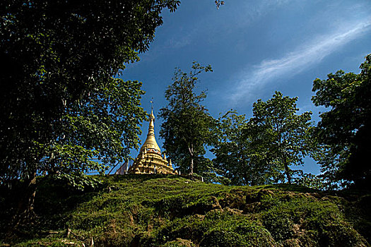 寺庙,金庙,印度,山,流行,旅游景点,本地人,捐赠,缅甸,政府,孟加拉,十月,2009年