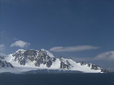 全景,积雪,山峦,海峡,南极