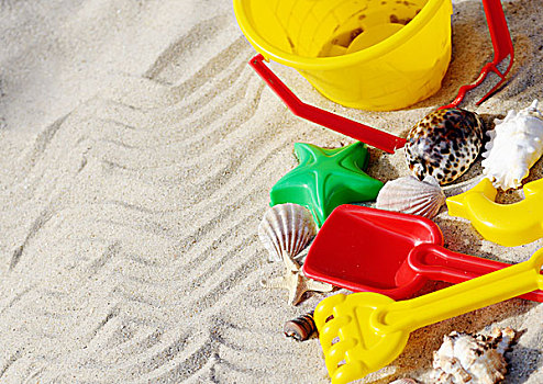 鲜明,塑料制品,沙盒,玩具,沙子