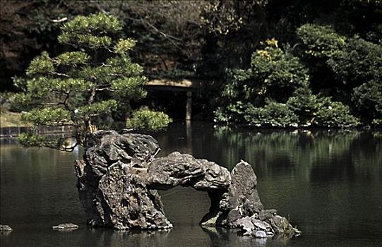 天然拱,水塘,东京,日本
