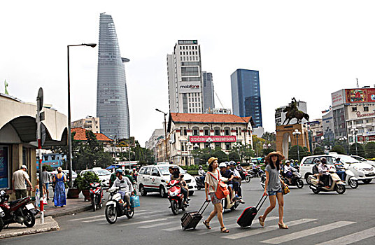 迅速,步伐,交通,市区,西贡,胡志明市