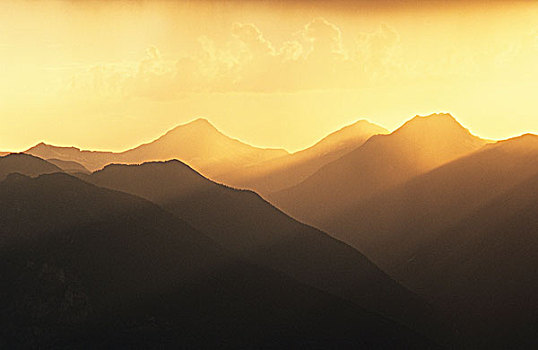 日落,爱达荷,顶峰,塞尔扣克山,不列颠哥伦比亚省,加拿大