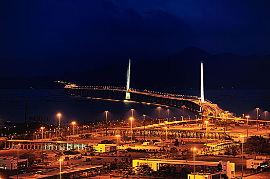 深圳交通,深圳湾大桥,夜景