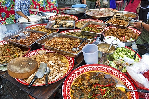 食品摊,曼谷,泰国