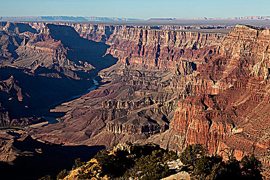 美国,亚利桑那,大峡谷国家公园,南方,边缘,峡谷,科罗拉多河,荒芜,景色,瞭望塔