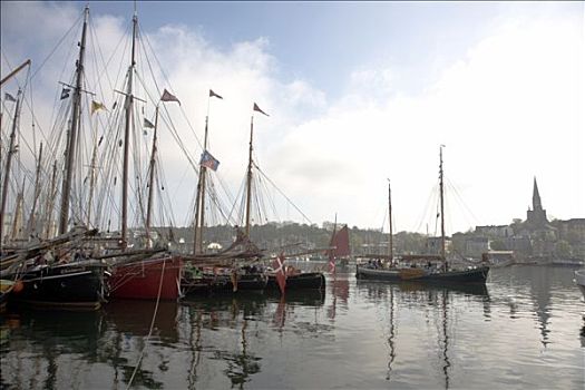 博物馆,港口,满,帆船,朗姆酒,赛舟会,2008年,弗伦斯堡,石荷州,德国,欧洲