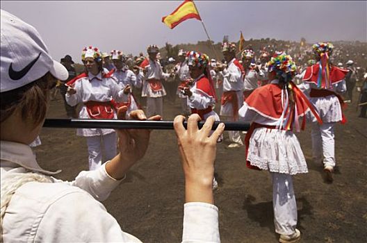 西班牙,加纳利群岛,国王,七月,2005年,舞者,笛手