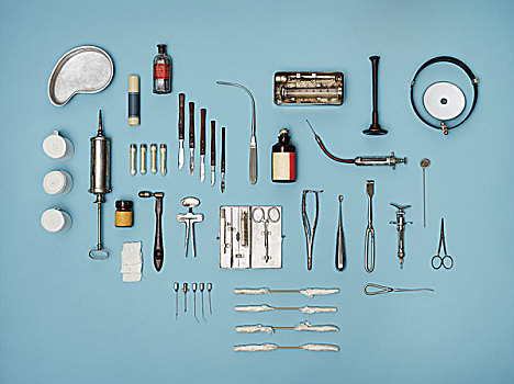 高处,医疗工具,蓝色背景,背景