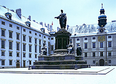 霍夫堡,皇家,宫殿,雪,维也纳,奥地利,欧洲