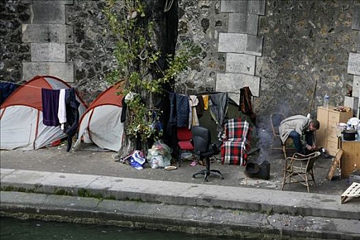 法国,巴黎,无家可归