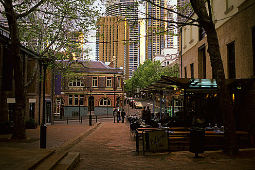 澳大利亚,悉尼,石头,街景,街边咖啡厅