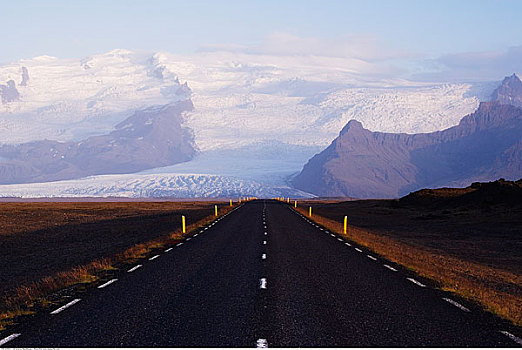 道路,山峦,冰河,冰岛
