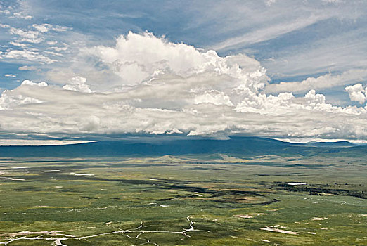 俯视图,云,上方,风景,恩戈罗恩戈罗,阿鲁沙,坦桑尼亚,非洲