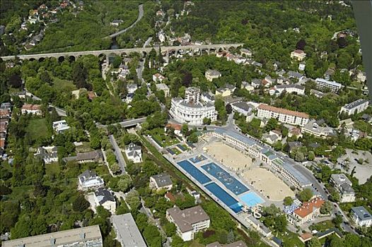 航拍,公共泳池,巴登,下奥地利州