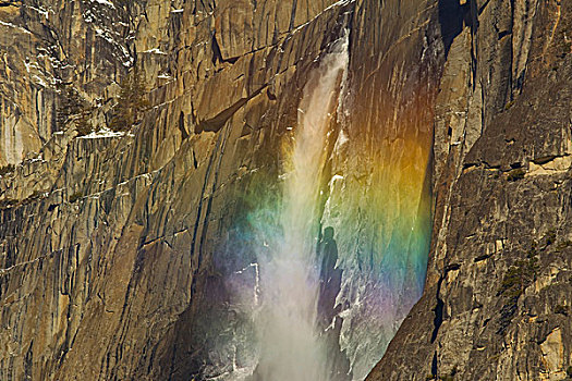 彩虹,上优胜美地瀑布,优胜美地国家公园,加利福尼亚,美国