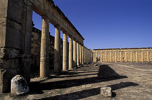 利比亚,靠近,希腊风格,体育馆,古罗马广场
