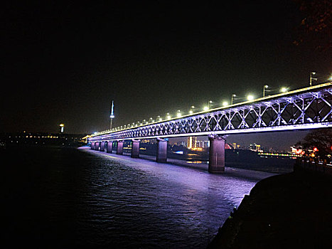 武汉长江大桥夜色