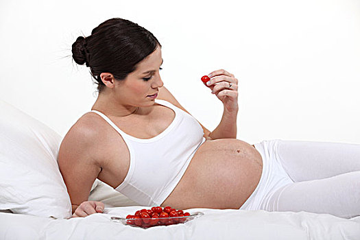 孕妇,吃,西红柿