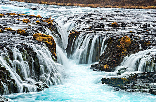 瀑布,冬天,南方,区域,冰岛,欧洲