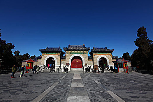 中国,北京,全景,天坛,三音石,大门,回音壁,皇穹宇,蓝天,地标,建筑