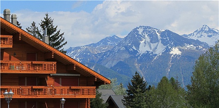 木房子,蒙大拿,夏天,瑞士
