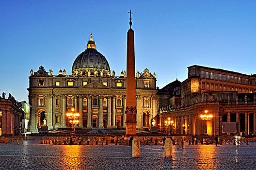 大教堂,方尖塔,宫殿,梵蒂冈城,罗马,拉齐奥,意大利,欧洲