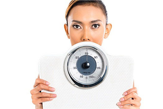 亚洲女性,秤,重量